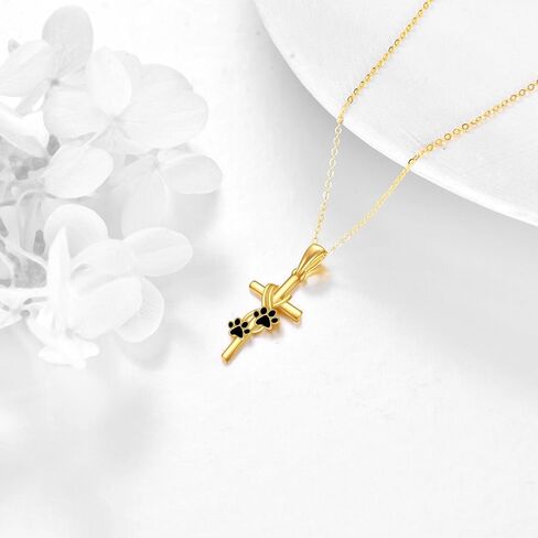 14k Real Gold Cross Jewelry Gifts for Mother Daughter Grandma Sister Cross Pendant Necklace for Women Girls in Saudi Arabia
