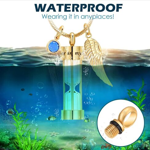 Cylinder Urn Necklace for Ashes with Angel Wing Stainless Steel Cremation Jewelry for Ashes Urn Pendant Necklaces for Women Men in Saudi Arabia