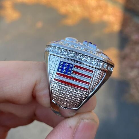 2024 جائزة Premium Silver Tone Fantasy Football Championship Trophy Ring لبطل Fantasy Football League in Kuwait