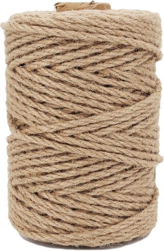 Jute Twine 4mm 328 Feet,Natural Jute Twine 4mm Thick for Crafting Twine String,Twisted Natural Twine Rope for Wrapping, Bundling, Packing, Gardening,Wedding Decor,Macrame Projects in Saudi Arabia