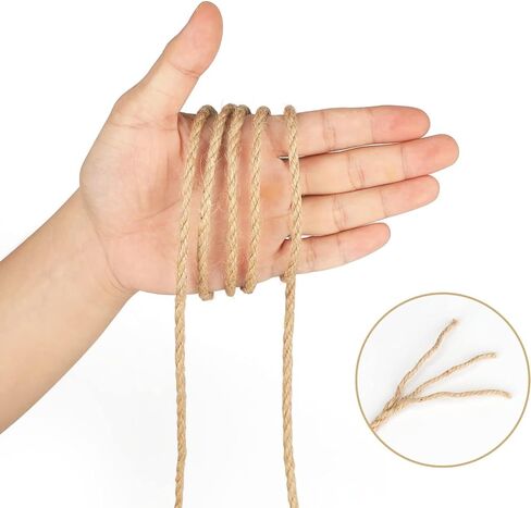 Jute Twine 4mm 328 Feet,Natural Jute Twine 4mm Thick for Crafting Twine String,Twisted Natural Twine Rope for Wrapping, Bundling, Packing, Gardening,Wedding Decor,Macrame Projects in Saudi Arabia