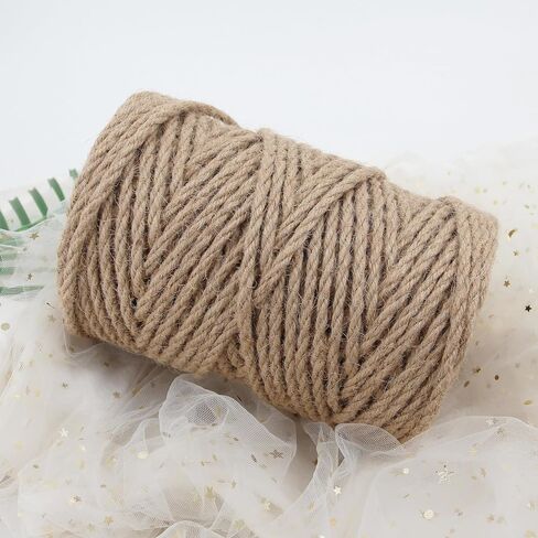 Jute Twine 4mm 328 Feet,Natural Jute Twine 4mm Thick for Crafting Twine String,Twisted Natural Twine Rope for Wrapping, Bundling, Packing, Gardening,Wedding Decor,Macrame Projects in Saudi Arabia