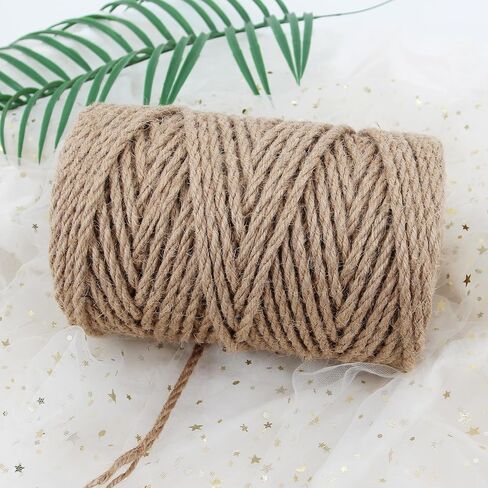 Jute Twine 4mm 328 Feet,Natural Jute Twine 4mm Thick for Crafting Twine String,Twisted Natural Twine Rope for Wrapping, Bundling, Packing, Gardening,Wedding Decor,Macrame Projects in Saudi Arabia