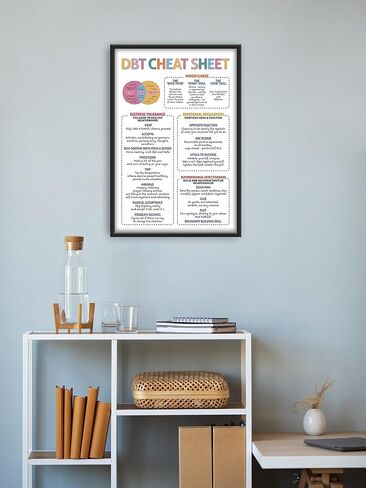 ملصق ورقة الغش DBT مقاس 5 أمتار مقاس 12 × 18 بوصة، طباعة مهارات DBT، دليل مرجعي للمراهقين، مخطط العلاج السلوكي الجدلي، المدرسة، ديكور الفصل الدراسي، التعليم، الصحة العقلية in Kuwait