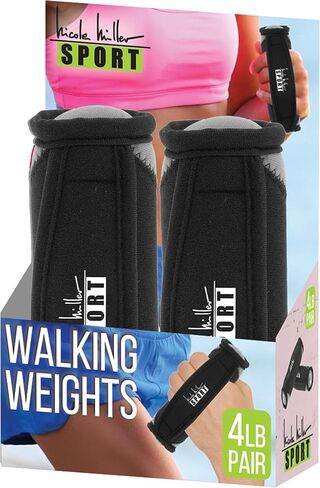 Nicole Miller Hand Weights 4 LB Set with Comfy Hand Straps for Walking, Jogging, Running in Saudi Arabia
