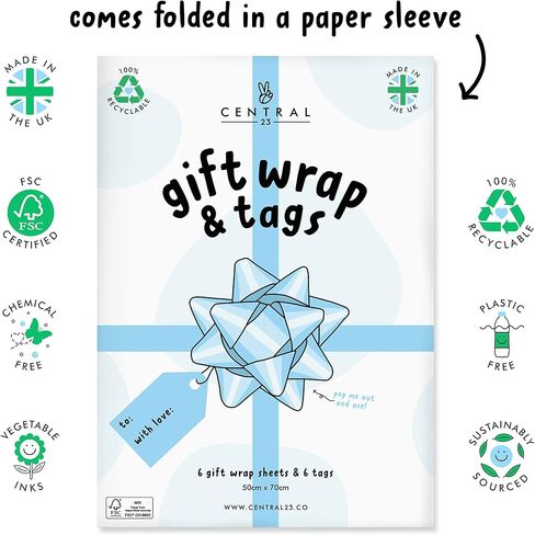 CENTRAL 23 Mushroom Wrapping Paper - For Men And Women - 6 Sheets Thick Gift Wrap - Black Colorful Psychedelic - For Birthday Halloween Christmas - Comes With Fun Stickers in Saudi Arabia