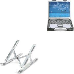 BoxWave Stand and Mount Compatible with Panasonic Toughbook 29 CF-29 - Compact QuickSwitch Laptop Stand, Portable, Multi Angle Viewing Stand - Metallic Silver