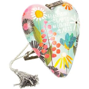 Demdaco Friendship Loving Summer Floral 4 Inch Heart Shaped Resin Keepsake Decoration, 3.5" w x 3.5"" h