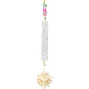 Selenite Crystal Healing Stones Selenite Crystal Car Hanging Ornament Crystal Decor Pendant Balancing Chakras Reiki Healing Wicca and Protection Home Decor Gifts for Witch