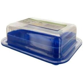 Large Double-Wide Two-Stick Butter Serving Storage Dish with Lid - Random Color (1)