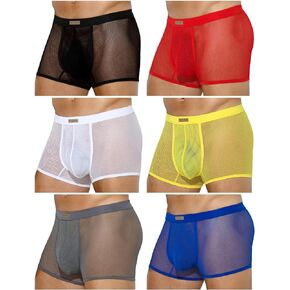 Arjen Kroos Mens Sexy Mesh Underwear Breathable Low Rise Stretch Boxer Briefs