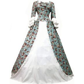 Women 1800s Victorian Rococo Dress Southern Belle Costumes Ball Gown Civil War Dresses