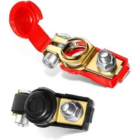 2 PCS Automotive Power Quick Release Stakes, Positive and Negative Power Terminal Clamp Connectors, Portable Replacement Accessories, Suitable for Most Trucks, Cars, Vans (Multicolored)