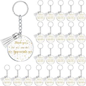 24 Pcs CNA Week Thank You for All You Do Acrylic Keychain with Tassels Nurse Appreciation Gifts Bulk Thank You Office Gifts We Appreciate You Keychain for CNA Nurse Employees Coworkers