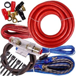 Complete 2500W to 6000W Gravity 4 Gauge Amplifier Installation Wiring Kit Amp PK1 4 Ga Red - for Installer and DIY Hobbyist - Perfect for Car/Truck/Motorcycle/RV/ATV
