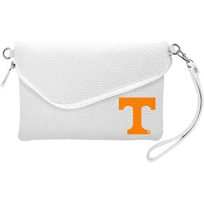 Littlearth Womens NCAA Tennessee Volunteers Pebble Fold Over Crossbody Purse, Team Color, 6"x 9" x 0.75", (100432-UTNN-WHTE)