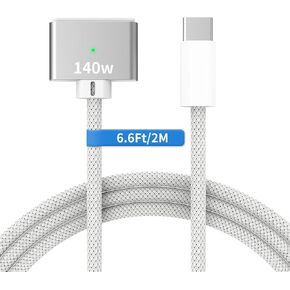 140W USB-C To Magnetic 3 Cable,6.6FT/2M Magnetic Charging Cable For MacBook Air 2024 M3 13/15inch,MacBook Pro 2023 M2 Pro & Max 14"16",MacBook Air 2022/2023 M2,MacBook Pro 2021 M1 &Max 14"16" in Kuwait
