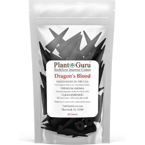 Dragons Blood Charcoal Incense Cones 2" BACKFLOW - 60 Pack Bulk - Natural Scented Cones Handmade Hand Dipped