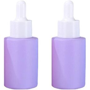 2 Pieces Glass Dropper Bottle with White Cap Essential Oil Bottles Pipettes Bottle Empty Refillable Perfume Sample Bottle Cosmetic Sub-Bottle Dropper Bottle for Essential Oil Perfume, Purple