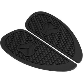 2PCS Gas Tank Stickers, Anti-Slip Pad, Fuel Tank for Retro Motorcycle, ABS Plastic((Black))