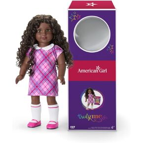 American Girl Truly Me 18-inch Doll #127 w/Hazel Eyes, Curly Dk-Brown Hair, Very Deep Skin & Neutral Undertones, for Ages 6+