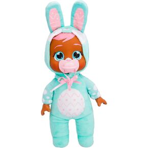 Cry Babies Tiny Cuddles Bunnies Brooks - 9 inch Baby Doll, Cries Real Tears, Blue Bunny Themed Pajamas