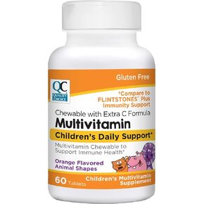 Quality Choice Children's Animal Shaped Multivitamin with Extra Vitamin C Immune Support Chewables