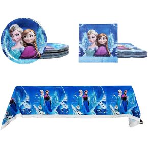 41 عبوة من لوازم حفلات أعياد الميلاد فروزن تتضمن 20 طبقًا و20 منديلًا + مفرش طاولة لتزيين الحفلات فروزن in Kuwait