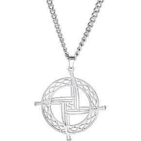 Saint Brigid Cross Necklace Stainless Steel Irish Traditional Celtic St. Brigid Cross Pendant Necklace Religious Talisman Jewelry