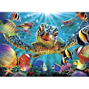 JCARTMAF Sea Turtle 5D DIY Diamond Painting Ocean Fishes Full Drill Diamond Painting by Number Kits 23.7x17.8in/60 * 45cm