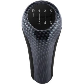 Acouto 6 Speed Gear Shift Knob Car Manual Shifter Knob Gear Shift Lever Stick Head Fit for BMW E90 E91 E92 X1 X3 X5 Carbon Fiber Color