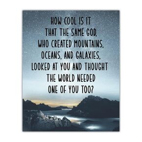 "How Cool is it that the Same God" - 8x10 Unframed Inspirational Bible Verses, Christian Scripture Positive Quotes, Religious Bible Verse Wall Art Decor For Home & Office - Creative Housewarming Idea