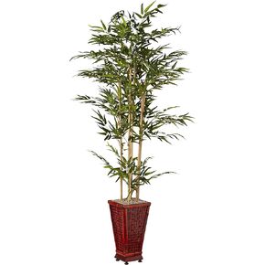 Nearly Natural 6ft. Bamboo Tree with Decorative Planter