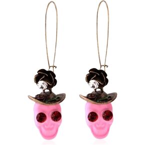 Cute Halloween Sugar Skull Earrings Dangle Resin Skull Decor Gifts for Women Festival Charms