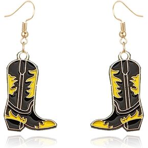 Western Cowboy Cowgirl Earrings Funny Cartoon Cat Dog Animals Hat Boot Hypoallergenic Statement Dangle Earrings Jewelry Gifts for Women Girls