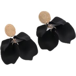 Rose Petal Dangle Earrings for Women Boho Petal Tassel Flower Earrings Statement Resin Floral Tassel Drop Earrings for Women Lady Valentine's Day Gift Jewelry