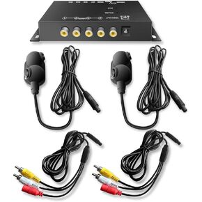 Side View Cameras Set Backup Cameras Kit with Mini 4 Channel Video Surveillance Quad Video Selector for Truck Car Van Camper with Night Vision and Wide View Angle, Side Mirror Mount, IP68 Waterproof