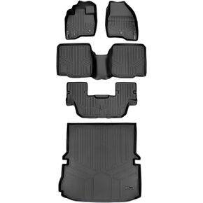 SMARTLINER Custom Fit Floor Mats 3 Rows and Cargo Liner Set Black for 2017-2019 Ford Explorer Without 2nd Row Center Console