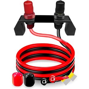 Battery Jump Post, Remote Battery Terminals Fit for Can Am X3 Polaris RZR 2 or 4 Seats UTV ATV Car Trucks RV Tractor Mower Diesel Boat, Battery Charging Posts with Cable and Mounting Bracket