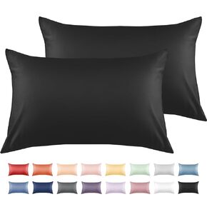 100% Cotton Toddler Pillowcase Set of 2, 600 Thread Count 13x18 Toddler Pillowcases Soft & Breathable, Cotton Travle Pillow Case Cover 13"x 18" with Envelope Closure,White