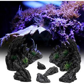 “Soul Valley" Aquarium Ornaments 2～5 Gallon Aquarium Decoration Model Kits, Include 7 pcs Resin Imitation Stone