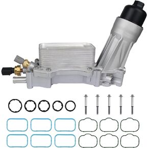 KUSATEC Aluminum Engine Oil Cooler Filter Housing Adapter Assembly For 2011-2016 Chrysler 200 300, for Dodge Avenger Durango, Jeep Cherokee, Ram ProMaster 1500, 3.2L 3.6L V6 Engine, 5184294AC 926-876