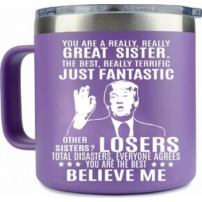 Angie's Box 14Oz Cup - Funny Sister Mug - Fun Sister Gifts from Brother - Gifts for Sister Unique - Sister Birthday Gift for Her - Fun Sister Tumbler for Her