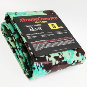 12 × 20 بوصة كبيرة متعددة الأغراض مقاومة للماء وخفيفة الوزن وشديدة التحمل من البوليستر كل 24 بوصة، 20 مل 12 × 20 سميكة، للمنزل والقوارب والسيارات والتخييم، ومقاومة للأشعة فوق البنفسجية، ومشمع مقاوم للتمزق/التمزق