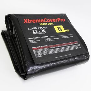 12' x 20' Large Multi-Purpose Waterproof Light Weight Heavy Duty Poly Tarp Grommets Every 24", 8 Mil 12x20Thick, for Home, Boats, Cars, Camping, UV Resistant, Rip/Tear Proof Tarpaulin