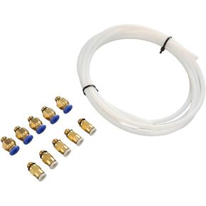 PTFE Tubing Set, for Bambu Lab 3D Printer Includes 2m PTFE Tube, 5 PC4 M6 Pneumatic Fittings, 5 KJH04 m6 Pneumatic Fittings