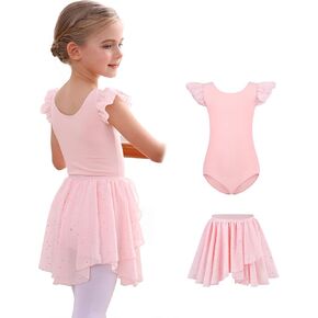 MdnMd Long Skirt Ballet Dance Leotards for Toddler Girls Ballerina Outfit Dress