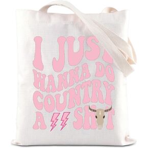 KUIYAI Country Music Festival Tote Bag Country Concert Gift I Just Wanna Do Country Ass Shit Shoulder Bag For Cowboy Cowgirl