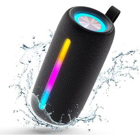 مكبرات صوت بلوتوث LENRUE M6 مع بلوتوث V5.3، أضواء RGB، صوت عالي الدقة 10 وات، اقتران لاسلكي حقيقي، مقاومة للماء IPX5، مكبر صوت محمول للسفر والمنزل والحفلات الخارجية والشاطئ in Kuwait