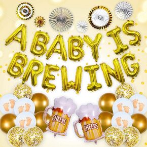 A Baby Is Brewing Baby Shower Decorations Diaper Party Decorations Baby Brewing Shower Decorations Diaper Shower Decorations A Baby Is Brewing Balloons Banner
